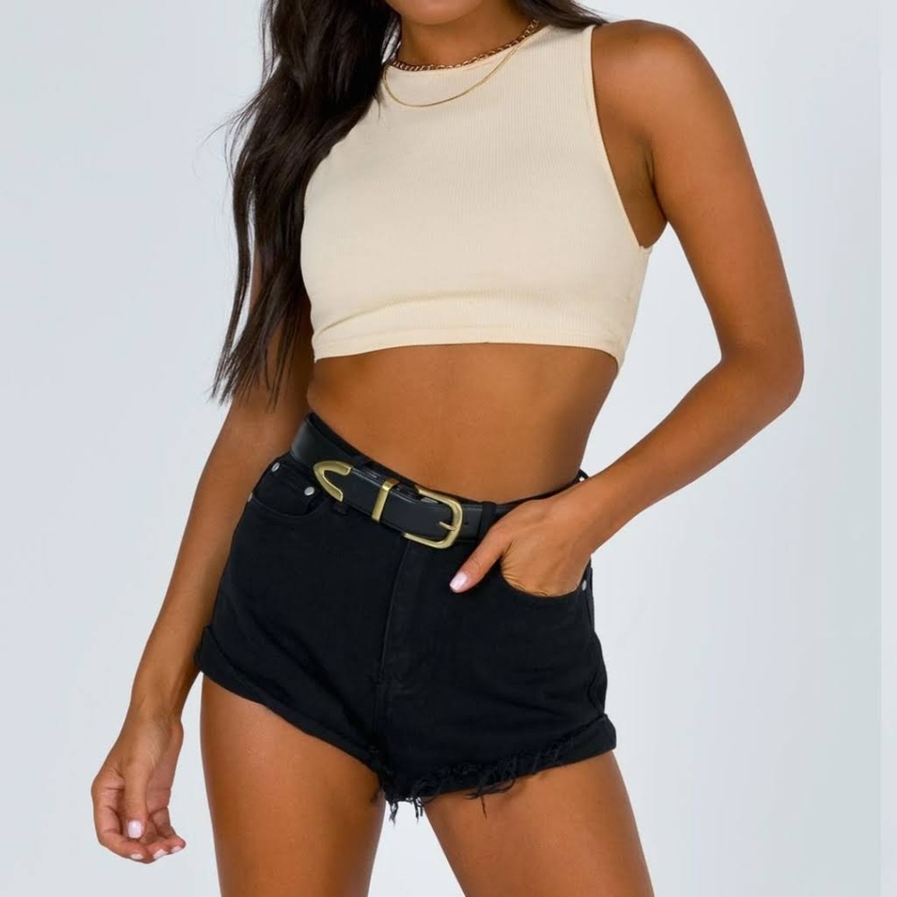 Princess Polly black denim shorts